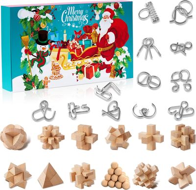 Alle Details zum Kinderbuch Adventskalender 2023 Kinder-24 Tage von Weihnachtskalender Geschenke mit Metall Knobelei und Holzk, Knobelspiele, Geschicklichkeitsspiele, IQ Puzzle für Jungen, Mädchen, Jugendliche & Erwachsene und ähnlichen Büchern