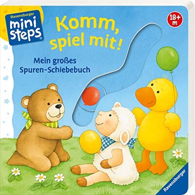 Alle Details zum Kinderbuch ministeps: Komm, spiel mit!: Mein großes Spuren-Schiebebuch. Ab 18 Monaten (ministeps Bücher) und ähnlichen Büchern