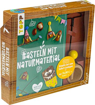 Alle Details zum Kinderbuch Kreativ-Set Basteln mit Naturmaterial: Buch mit Grundlagen und Bastelideen sowie Kastanienhalter und Kastanienbohrer (Buch plus Material) und ähnlichen Büchern