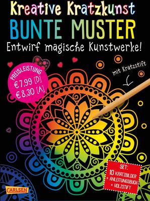 Alle Details zum Kinderbuch Kreative Kratzkunst: Bunte Muster: Set mit 10 Kratzbildern, Anleitungsbuch und Holzstift und ähnlichen Büchern