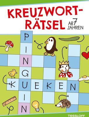 Alle Details zum Kinderbuch Kreuzworträtsel ab 7 Jahren (Grün/Pinguin) (Rätsel, Spaß, Spiele) und ähnlichen Büchern