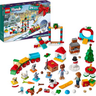 LEGO 41758 Friends Adventskalender 2023, Weihnachtskalender mit 24 Geschenken, darunter 8 Tier-Figuren, 2 Mini-Puppen und festliches Spielzeug, Advents-Geschenke zu Weihnachten für Kinder bei Amazon bestellen