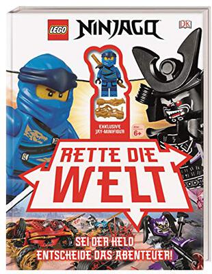 Alle Details zum Kinderbuch LEGO® NINJAGO® Rette die Welt: Sei der Held Entscheide das Abenteuer! Mit exklusiver Minifigur und ähnlichen Büchern