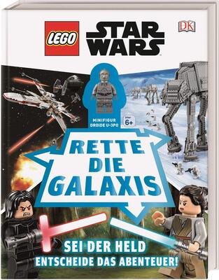 Alle Details zum Kinderbuch LEGO® Star Wars™ Rette die Galaxis: Mit U-3PO Minifigur. Sei der Held. Entscheide das Abenteuer! und ähnlichen Büchern