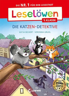 Alle Details zum Kinderbuch Leselöwen 1. Klasse - Die Katzen-Detektive (Großbuchstabenausgabe): Die Nr. 1 für den Lesestart - Mit Leselernschrift ABeZeh - Erstlesebuch für Kinder ab 6 Jahren und ähnlichen Büchern