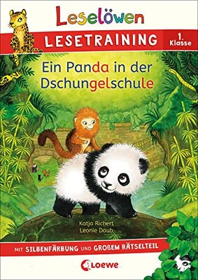 Alle Details zum Kinderbuch Leselöwen Lesetraining 1. Klasse - Ein Panda in der Dschungelschule: mit Silbenfärbung und großem Rätselteil - Erstlesebuch zum Schulstart mit Rätseln für Kinder ab 6 Jahren und ähnlichen Büchern