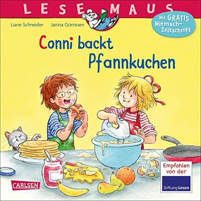 Alle Details zum Kinderbuch LESEMAUS 123: Conni backt Pfannkuchen (123): Empfohlen von der Stiftung Lesen und ähnlichen Büchern