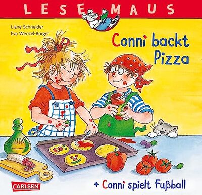 Alle Details zum Kinderbuch LESEMAUS 204: "Conni backt Pizza" + "Conni spielt Fußball" Conni Doppelband: 2 Geschichten in 1 Band (204) und ähnlichen Büchern