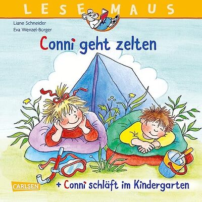 Alle Details zum Kinderbuch LESEMAUS 205: "Conni geht zelten" + "Conni schläft im Kindergarten" Conni Doppelband: 2 Geschichten in 1 Band (205) und ähnlichen Büchern