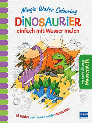 Alle Details zum Kinderbuch Magic Water Colouring - Dinosaurier: einfach mit Wasser malen (16 Wassermalbilder + Wassertankstift) und ähnlichen Büchern