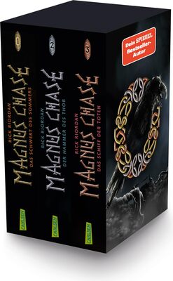 Alle Details zum Kinderbuch Magnus Chase: Taschenbuchschuber: Band 1-3 der lustigen Fantasy-Buchreihe ab 12 Jahren über nordische Mythen und einen (fast) normalen Typen und ähnlichen Büchern