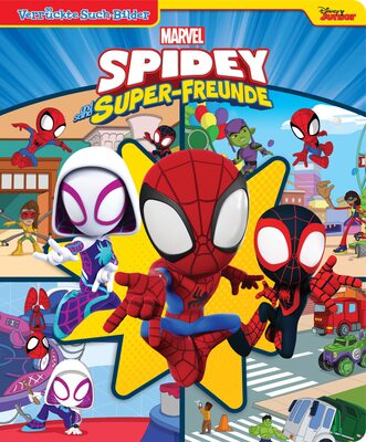 Alle Details zum Kinderbuch Marvel Spidey und seine Super-Freunde - Verrückte Such-Bilder, groß - Wimmelbuch - Pappbilderbuch mit wattiertem Umschlag und ähnlichen Büchern