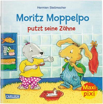 Alle Details zum Kinderbuch Maxi Pixi 294: VE 5: Moritz Moppelpo putzt seine Zähne (5x1 Exemplar) (294) und ähnlichen Büchern