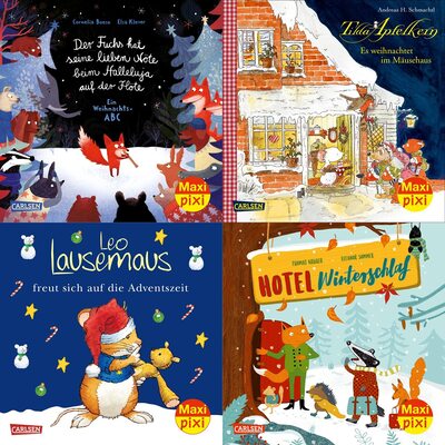 Alle Details zum Kinderbuch Maxi-Pixi-4er-Set 88: Winterzeit mit den Tieren (4x1 Exemplar): 4 Minibücher für Kinder ab 3 Jahren (88) und ähnlichen Büchern