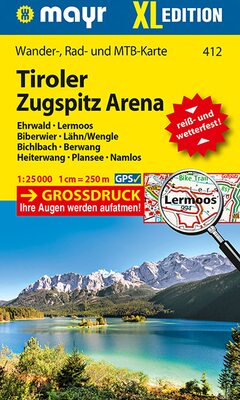 Alle Details zum Kinderbuch Mayr Wanderkarte Tiroler Zugspitz Arena XL, Ehrwald, Lermoos, Biberwier, Lähn/Wengle, Bichlbach, Berwang, Heiterwang, Plansee, Namlos 1:25.000: ... extra grossdruck, reiß- und wetterfest und ähnlichen Büchern