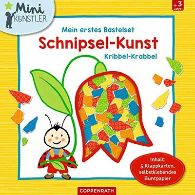 Alle Details zum Kinderbuch Mein erstes Bastelset: Schnipsel-Kunst Kribbel-Krabbel: Inhalt: 5 Klappkarten, selbstklebendes Buntpapier (Mini-Künstler) und ähnlichen Büchern