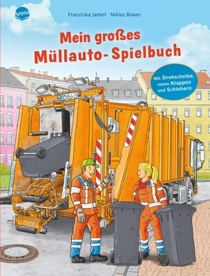 Alle Details zum Kinderbuch Mein großes Müllauto-Spielbuch: Pappbilderbuch mit Drehscheibe, vielen Klappen und Schiebern ab 2 Jahren und ähnlichen Büchern