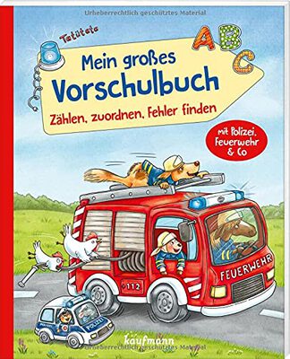 Mein großes Vorschulbuch – Zählen, zuordnen, Fehler finden: mit Polizei, Feuerwehr & Co. (Übungen für Kindergarten und Vorschule: Übungsbuch mit Übungsmaterial) bei Amazon bestellen
