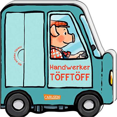 Alle Details zum Kinderbuch Mein kleiner Fahrzeugspaß: Handwerker-Töfftöff: Lustiges Reimebuch mit Klappen in Autoform - ab 18 Monaten und ähnlichen Büchern