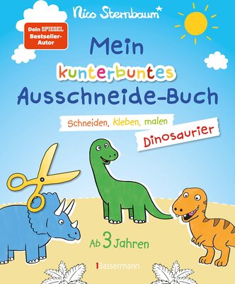 Alle Details zum Kinderbuch Mein kunterbuntes Ausschneidebuch - Dinosaurier. Schneiden, kleben, malen für Kinder ab 3 Jahren. Mit Scherenführerschein: Ein erstes Bastelbuch mit perforierten Seiten zum leichten Heraustrennen und ähnlichen Büchern