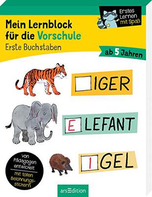 Alle Details zum Kinderbuch Mein Lernblock für die Vorschule – Erste Buchstaben: Übungen und Rätsel für Kindergarten- und Vorschulkinder. Von Pädagogen entwickelt – mit tollen Belohnungsstickern – ab 5 Jahren und ähnlichen Büchern