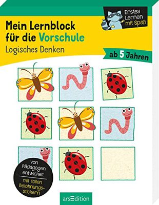 Alle Details zum Kinderbuch Mein Lernblock für die Vorschule – Logisches Denken: Übungen und Rätsel für Kindergarten- und Vorschulkinder. Von Pädagogen entwickelt – mit tollen Belohnungsstickern – ab 5 Jahren und ähnlichen Büchern