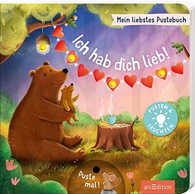 Alle Details zum Kinderbuch Mein liebstes Pustebuch – Ich hab dich lieb!: Pusten & leuchten | Hochwertiges Pappbilderbuch mit Pustefunktion und Licht für Kinder ab 18 Monaten und ähnlichen Büchern