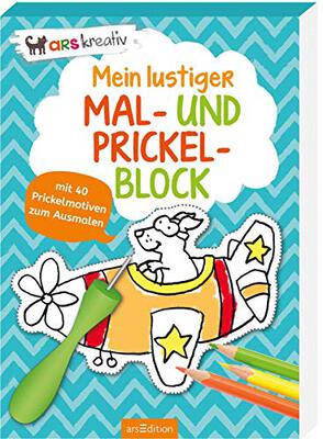 Alle Details zum Kinderbuch Mein lustiger Mal- und Prickelblock: Mit 40 Prickelmotiven zum Ausmalen | Bastelspaß ab 4 Jahren zum Selbermachen und Dekorieren und ähnlichen Büchern