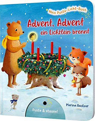 Alle Details zum Kinderbuch Mein Puste-Licht-Buch: Advent, Advent, ein Lichtlein brennt: Weihnachts-Pappebuch mit Puste-Licht und LED-Lämpchen und ähnlichen Büchern