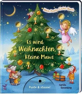 Alle Details zum Kinderbuch Mein Puste-Licht-Buch: Es wird Weihnachten, kleine Maus: Weihnachtsbilderbuch zum Mitmachen für Kinder ab 18 Monaten mit Puste-Licht und LED-Lämpchen und ähnlichen Büchern