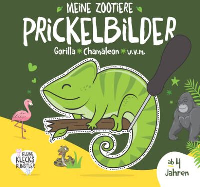 Alle Details zum Kinderbuch Meine Zootiere Prickelbilder ab 4 Jahren. Gorilla, Chamäleon u.v.m.: Ein erstes Bastelbuch für Kleinkinder zum Ausmalen, Ausschneiden und Prickeln mit ... Prickelset. (Meine Prickelbilder ab 3 Jahren) und ähnlichen Büchern