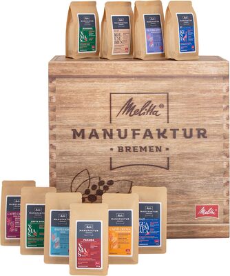 Melitta Manufaktur-Kaffee Adventskalender 2023, 24 verschiedene Spezialitäten-Kaffees, Kaffee-Bohnen, ungemahlen, Special-Edition, geröstet in Deutschland, 24 x 50g bei Amazon bestellen
