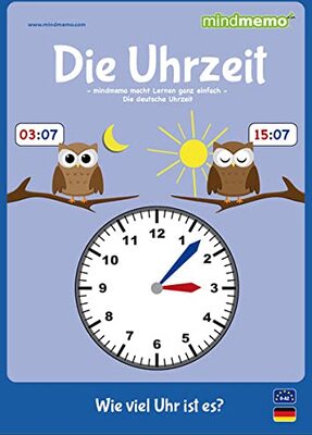 mindmemo Lernfolder - Die Uhrzeit lernen Grundschule Übungsheft Deutsch lernen Uhr für Kinder Lernhilfe Zusammenfassung PremiumEdition foliert DIN A4 ... - Din A4 6-seiter + selbstklebender Abhefter bei Amazon bestellen