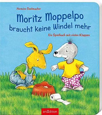 Alle Details zum Kinderbuch Moritz Moppelpo braucht keine Windel mehr: Ein Spielbuch mit vielen Klappen | Das beliebteste Pappbilderbuch zum Thema Sauberwerden für Kinder ab 24 Monaten und ähnlichen Büchern