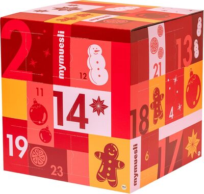 Alle Details zum Kinderbuch mymuesli Müsli Adventskalender 2024-24x verschiedene Bio-Müslis im 2go-Portionsbecher - Für das gesunde Frühstück in Bio-Qualität & ohne Palmöl - Geschenk für Frauen, Männer und Familien und ähnlichen Büchern