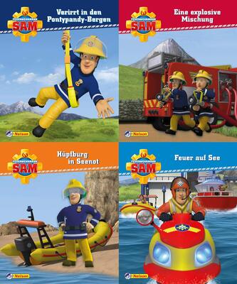 Alle Details zum Kinderbuch Nelson Mini-Bücher: 4er Feuerwehrmann Sam 17-20: Verirrt in den Pontypandy-Bergen; Eine explosive Mischung; Hüpfburg in Seenot; Feuer auf See und ähnlichen Büchern