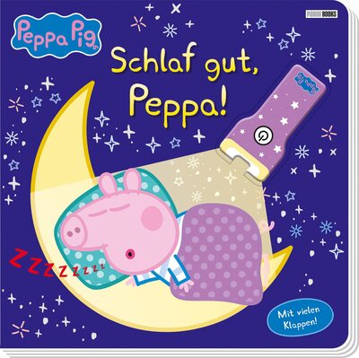 Alle Details zum Kinderbuch Peppa Pig: Schlaf gut, Peppa!: Pappbilderbuch mit Klappen und Taschenlampe und ähnlichen Büchern