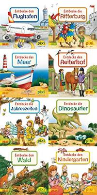 Alle Details zum Kinderbuch Pixi-8er-Set 196: Entdecke deine Welt 2 (8x1 Exemplar) (196): Entdecke den Reiterhof; Entdecke den Kindergarten; Entdecke den Wald; Entdecke den ... Entdecke die Dinosaurier; Entdecke das Meer und ähnlichen Büchern