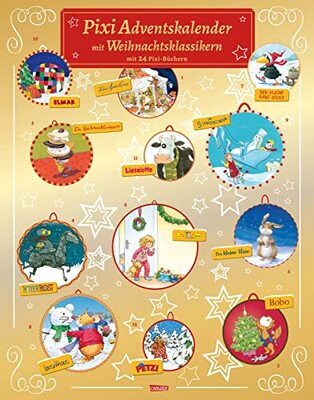 Alle Details zum Kinderbuch Pixi Adventskalender GOLD Adventskalender mit 24 Weihnachts-Klassikern als Pixi und ähnlichen Büchern