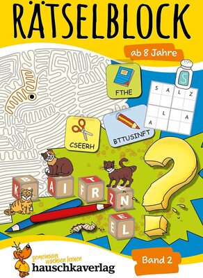 Alle Details zum Kinderbuch Rätselblock ab 8 Jahre - Band 2: Bunter Rätselspaß für Kinder - Labyrinth, Bilderrätsel, Fehlersuche, knobeln und logisches Denken fördern (Rätselbücher, Band 639) und ähnlichen Büchern