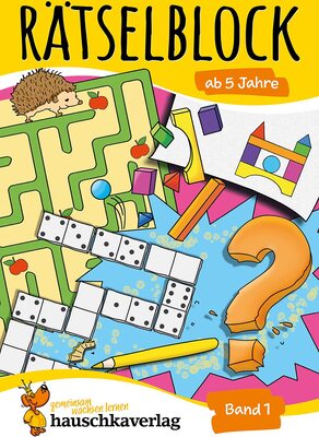 Alle Details zum Kinderbuch Rätselblock ab 5 Jahre - Band 1: Bunter Rätselspaß für die Vorschule - Labyrinth, Sudoku, Suchbilder, Konzentrationstraining und logisches Denken fördern (Rätselbücher, Band 630) und ähnlichen Büchern