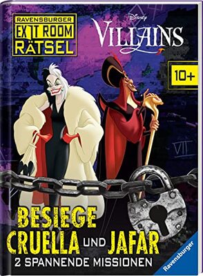 Alle Details zum Kinderbuch Ravensburger Exit Room Rätsel: Disney Villains - Besiege Cruella und Jafar: 2 spannende Missionen und ähnlichen Büchern