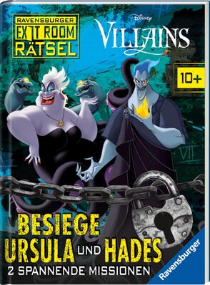 Alle Details zum Kinderbuch Ravensburger Exit Room Rätsel: Disney Villains - Besiege Ursula und Hades: 2 spannende Missionen: 2 spannende Missionen und ähnlichen Büchern