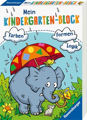 Alle Details zum Kinderbuch Ravensburger Mein Kindergarten-Block - Farben, Formen, Logik- Rätselspaß für Kindergartenkinder ab 5 Jahren - Förderung von Logik, Aufmerksamkeit und Ausdauer und ähnlichen Büchern