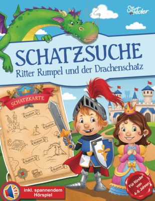 Alle Details zum Kinderbuch Schatzsuche inkl. spannendem Hörspiel für Kinder von 4-6 Jahren - Ritter Rumpel und der Drachenschatz: Das Schnitzeljagd-Komplettpaket und ähnlichen Büchern