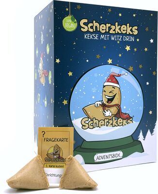 Scherzkeks Advent Box with 24 Biscuits, Lucky Biscuits with Funny Questions and Answers in Decorative Christmas Box, Advent Calendar, for Christmas, Santa Claus, New Year's Eve, Gift Set bei Amazon bestellen
