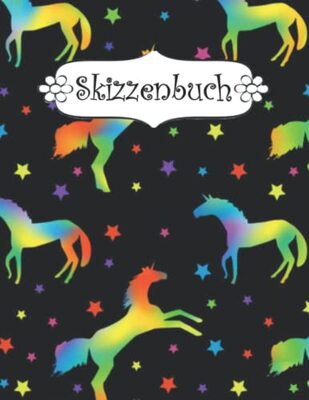 Alle Details zum Kinderbuch Skizzenbuch: Regenbogen mit Pferd Zeichenbuch Sketchbook Blanko Heft | Perfekt als Zeichenheft, Sketchbook, Schreiben, Malen . und ähnlichen Büchern