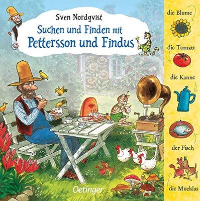 Alle Details zum Kinderbuch Suchen und finden mit Pettersson und Findus: Wimmelbuch mit Originalillustrationen aus den Bilderbüchern und ähnlichen Büchern