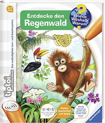 Alle Details zum Kinderbuch tiptoi® Entdecke den Regenwald: Wissen, Geschichten und Spiele (tiptoi® Wieso? Weshalb? Warum?, Band 19) und ähnlichen Büchern