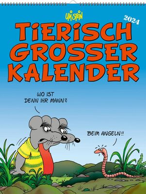 Alle Details zum Kinderbuch Uli Stein Tierisch großer Kalender 2024: Monatskalender für die Wand im Großformat: Terminplaner zum Aufhängen (Uli Stein Kalender 2024) und ähnlichen Büchern